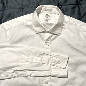 Thomas Mason for J Crew, white cotton dress shirt. 15.5” collar, 33” sleeve